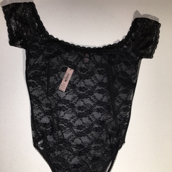 Shiny Black Lace Lingerie Body Suit - Picture 4 of 8